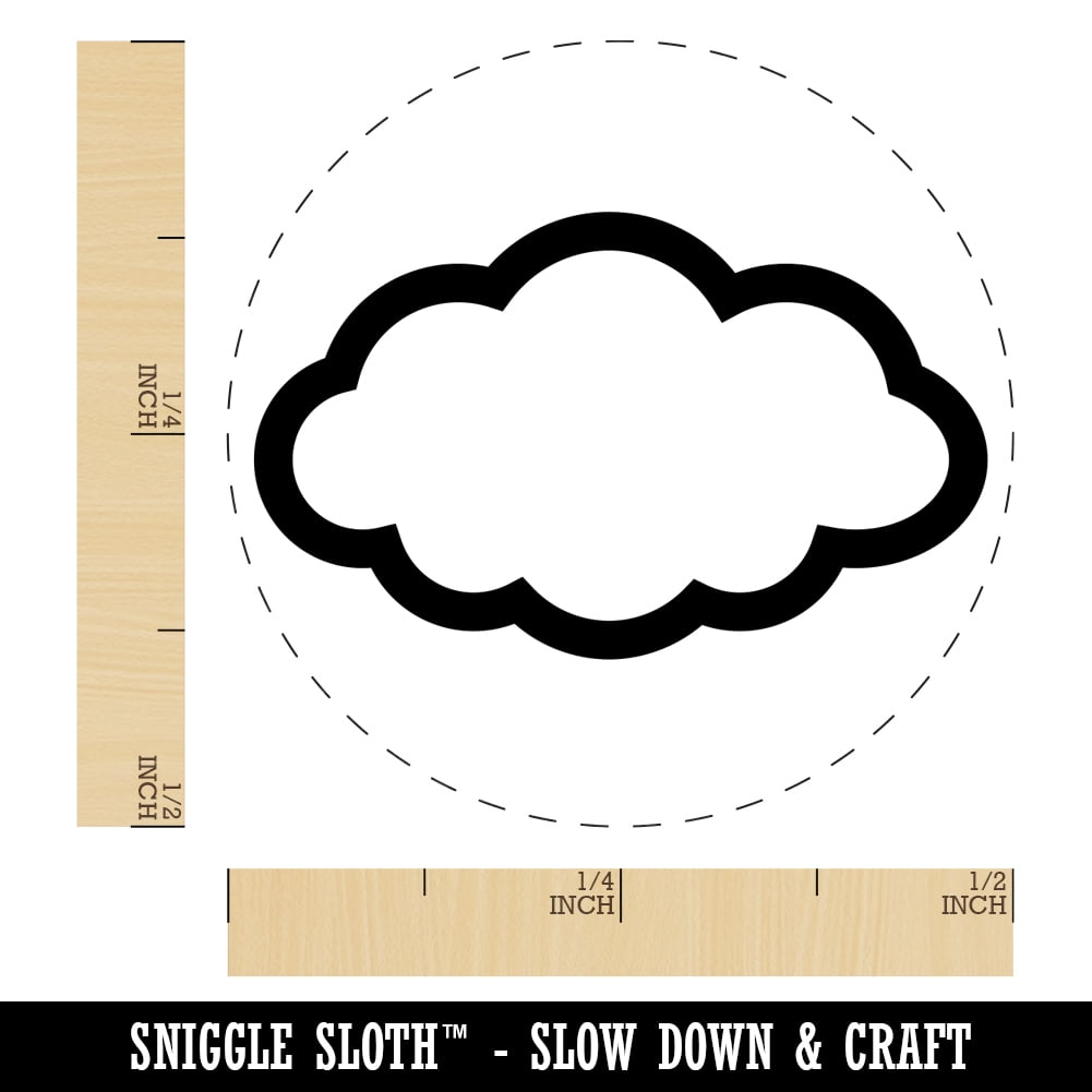 Cloud Outline Self-Inking Rubber Stamp Ink Stamper - Black Ink - Mini 1/2 Inch