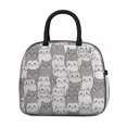 thumbnail image 2 of Gray and White Cat White Pattern Insulated Leakproof Lunch Box for Work, Lunch Bag for Women Men, Loncheras Para Mujer for Beach Travel Picnic Camping, 2 of 6
