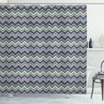 thumbnail image 1 of Ambesonne Ikat Shower Curtain, Chevron Tile, 69"Wx84"L, Pale Blue Purple, 1 of 3