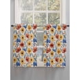 thumbnail image 3 of Kitchen Curtains 54 Inches length, Spring Floral Window Treatment Curtain Drapes, Red Yellow Blue Summer Botanical Decorative Window Curtains for Bedroom Cafe, 52"x54", 2 Panels, 3 of 7