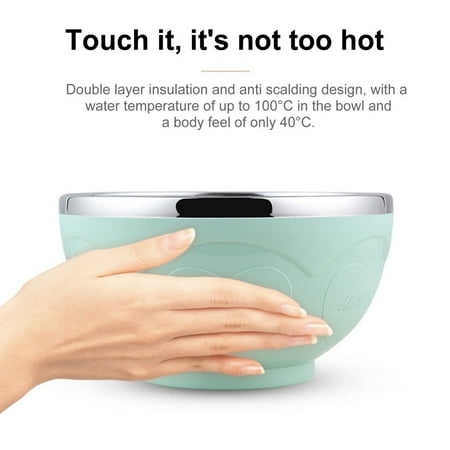 

Stainless Steel Bowl for Children Thermal Insulation Anti Drop Bowls for Oatmeal Fruit Ice Cream