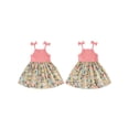 thumbnail image 2 of Lairauiy Baby Girl Summer Dress Casual Sleeveless Bow Strap Floral Print Dress Toddler A-Line Dress,12M-5T, 2 of 9