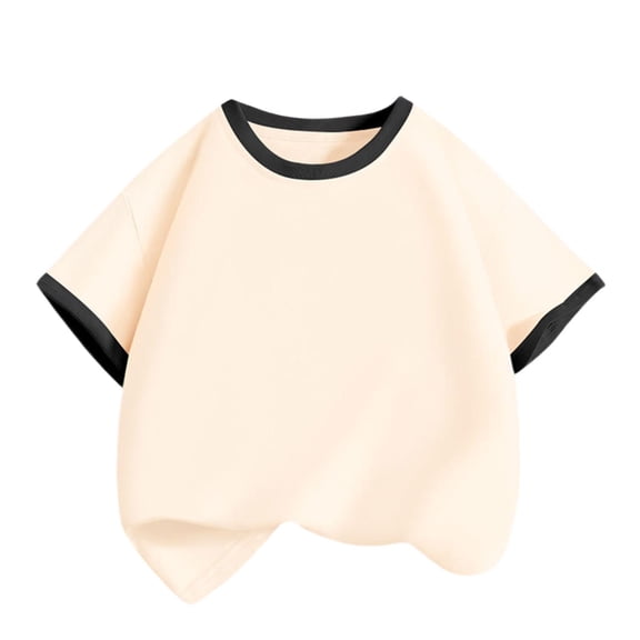 NAISIBABY Boys Girls T-Shirt (3-14T), Crew Neck Short Sleeve Cotton Color Block Kids Summer Casual Fashion Tees