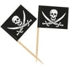 200 Count Pirate Flag Picks - Party Cocktail Toothpicks for Food, Appetizer, Cocktail, Cupcake Decoration for Kids Parties, 2.5 x 1.375 inches