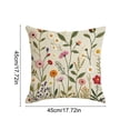 thumbnail image 3 of DefiDgd Spring Decorative Flower Throw Pillow Covers,2D Embroideried Design Linen Square Pillow Case for Farmhouse Outdoor Couch Sofa Living Room Decoration(D), 3 of 6