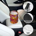 thumbnail image 6 of Round Car Trash Can 7×5.9in Waterproof, Durable, Not Easy To Fade, Easy To Install And Disassemble To Prevent Interior Pollution Colorful Floral Pattern Groovy Flowers (3), 6 of 7