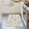 thumbnail image 4 of Vintage Floral Washable Small Entryway Area Rugs 2'x3', Country Farmhouse Gold Blue Flowers Leaf Butterfly Washable Throw Rug Non-Slip Sturdy Edge Binding Carpet for Front Door Floor Room Entry, 4 of 9