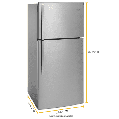 Whirlpool - 19.3 Cu. Ft. Top-Freezer Refrigerator - Monochromatic Stainless Steel