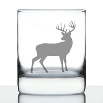 Bevvee Whiskey Rocks Glass 10.25 oz Deer Silhouette Gifts for Outdoorsy Whiskey Enthusiasts Glassware & Drinkware