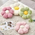 thumbnail image 3 of Pink Flower Pillow, Cute Decorative Flower Shaped Throw Pillow with Faux Rabbit Fur, 14.9" Soft Flower Plush Throw Pillow Floor Pillows Room Décor for Bedroom Living Room, 3 of 6