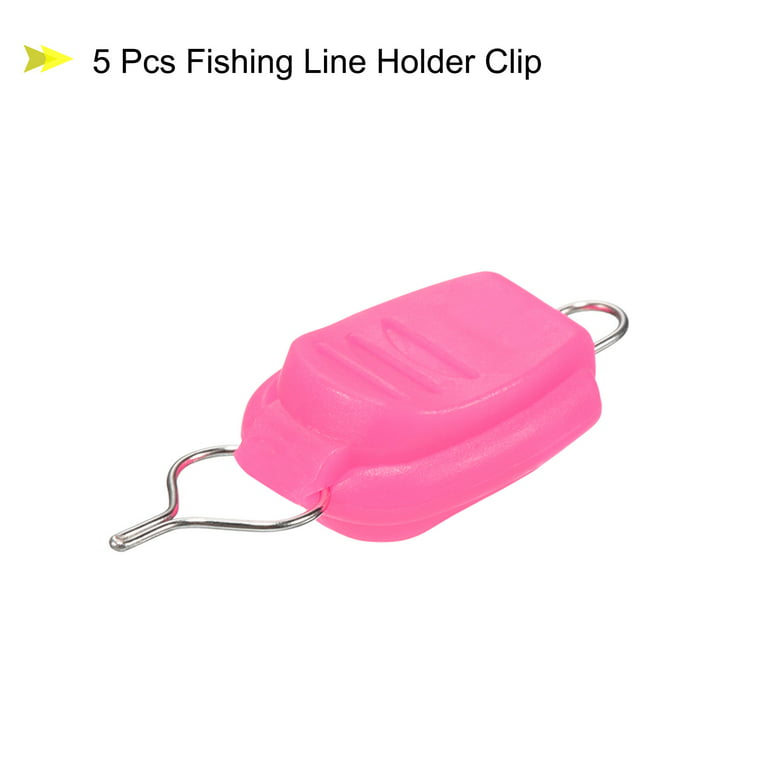 Uxcell Baitcasting Reel Fishing Line Holder Clip Stopper Keeper, Pink 5 Pack