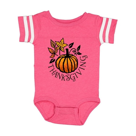 

Inktastic Thanksgiving fall pumpkin and leaves Gift Baby Boy or Baby Girl Bodysuit