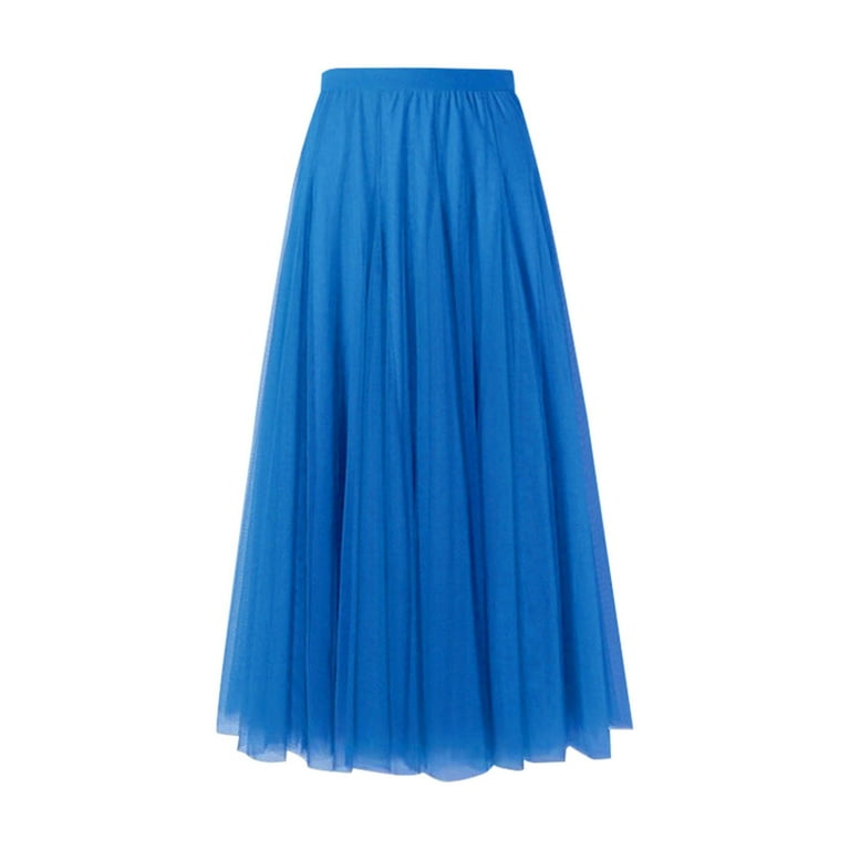 RYKJLWY Skirts for Women Women's Pleated Skirt Mesh Skirt Fairy