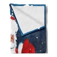 thumbnail image 2 of Christmas Soft Flannel Fleece Blanket, Smiling Santa Claus Hugging Snowman in Cartoon Style Winter Hills Fir Trees, Cozy Plush for Indoor and Outdoor Use, 50" x 70", Blue Red White, by Ambesonne, 2 of 5