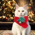 thumbnail image 1 of Adornos navideños, regalos navideños, bufanda de punto para mascotas, diadema cálida para perros pequeños y medianos, decoración navideña para festivales de invierno, bufanda festiva., 1 of 6