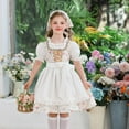 thumbnail image 5 of XXWXYD Traditional German Dirndl 𝐎ktoberfest Dress for Girls Short Sleeve Bavarian Be𝖾r Festival Halloween 𝖢osplay Dress 𝖯ar𝗍y Outfit, 5 of 9