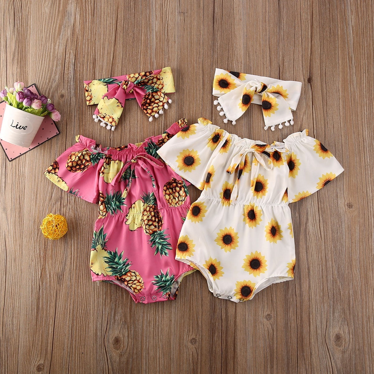 sunflower baby overalls