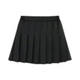 thumbnail image 5 of Girls' Pleated Skirt with Elastic Waist School Uniform Skirt with Soft Cotton Lining Years 4-12 Years Black, 5 of 7