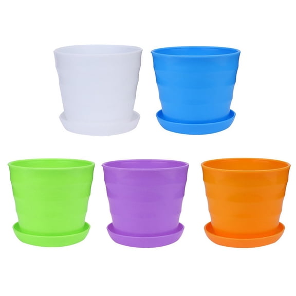 QIIBURR 5PC Colourful Mini Plastic Flower Pot Succulent Plant Flowerpot Home Decor
