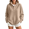 thumbnail image 2 of Turilly Womens Sweater Warm High Collar Long Sleeve Pullover with Button Placket for Autumn Winter Layering, 2 of 6