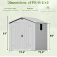 thumbnail image 5 of Homall 6x6ft Outdoor Plastic Storage Shed with Window,Weather-Resistant, Easy Assembly, Wood-Effect Garden Tool House,White, 5 of 7
