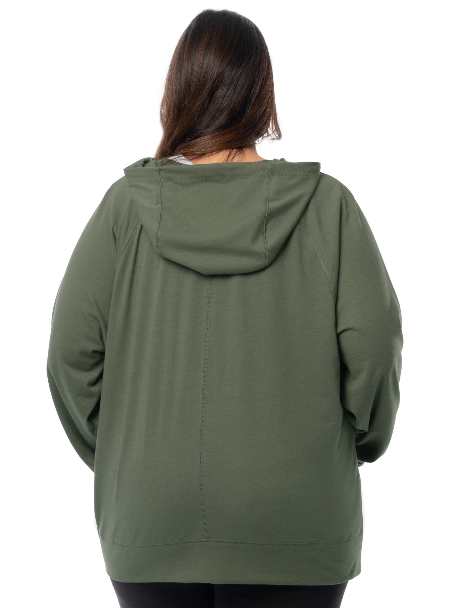 Athletic Works Women's Plus Lightweight Zip-Up Hoodie Jacket, Size 1X-5X