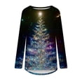 thumbnail image 4 of Tops Para Mujer Blusa de Navidad Camisas de Manga Larga Otoño Moda Casual Cuello Redondo Suelto Impreso Odeerbi ODB169675, 4 of 5