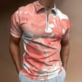 thumbnail image 2 of Marble Texture Men Zipper T-shirt Summer Casual Short Sleeve T-shirt Top, 2 of 7
