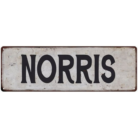 NORRIS Vintage Look Gift Rustic Chic Metal Sign 6x18 206180036459