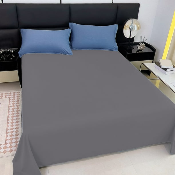 Sábana HWRETIE de una sola pieza para dormitorio,ropa de cama para el hogar,sábana de algodón de color sólido,sábana lisa suave y lavable para dormitorio o hogar