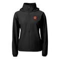 thumbnail image 2 of Women's Cutter & Buck Black Cincinnati Bengals  Charter Eco Recycled Half-Zip Hooded Anorak Jacket, 2 of 3
