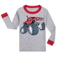 thumbnail image 5 of CAICJ98 Toddler Boys Pajamas Monster Truck Cotton Kids Dinosaur 2 Piece Truck Pjs Sleepwear Boys' Clothing Sets (Light Gray,7-8 Years), 5 of 6