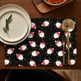 thumbnail image 5 of Black Christmas Santa Pattern Summer Placemats Table Placemats Set Of 4-Linen Kitchen Washable Placemats Table Mats 11.8"x17.7" Non-Slip Heat Resistant, 5 of 6