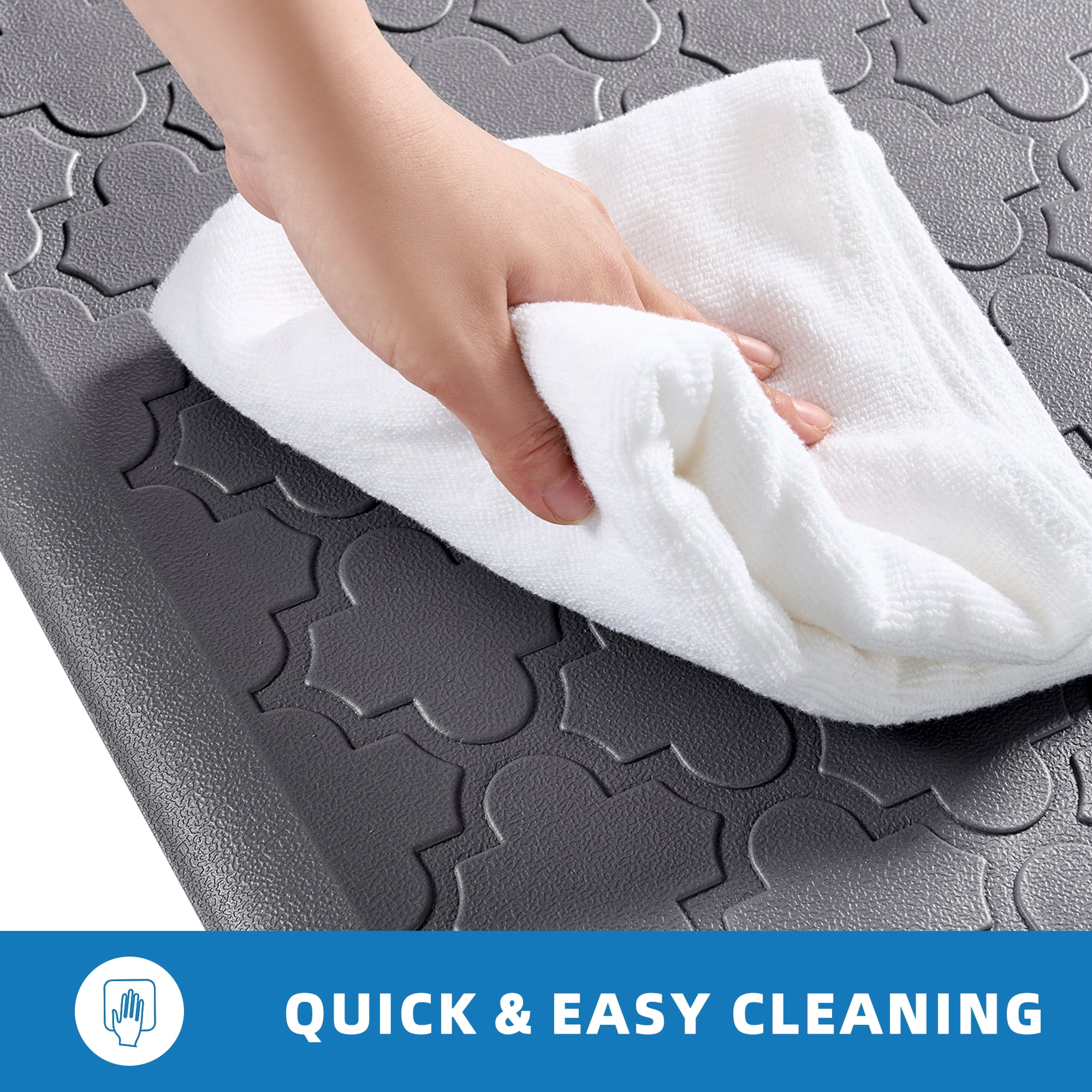 GALMAXS7 Kitchen Mat Anti Fatigue Mats for Kitchen Gray Kitchen Rug Memory Foam Ergonomic Rug 17"x 29"