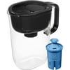 Brita Large 10 Cup Water Filter Pitcher with 1 Brita Elite Filter, Made Without BPA, Huron, Black
