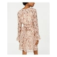 thumbnail image 2 of SECRET CHARM Womens Beige Long Sleeve Mini Wrap Dress Cocktail Dress XXS, 2 of 4