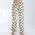 thumbnail image 5 of Hearthz Valentines Day Pajama Pants Women Love Heart Graphic Pajama Pants Women Drawstring Wide Leg Holidays Women Sleep Pants, 5 of 7