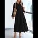 thumbnail image 5 of Vestido de Otoño Informal para Mujer, de Larga, Cuello en V, Cintura Elástica, Ligero, para Invitadas de Boda, con Bolsillos Negro XL, 5 of 10