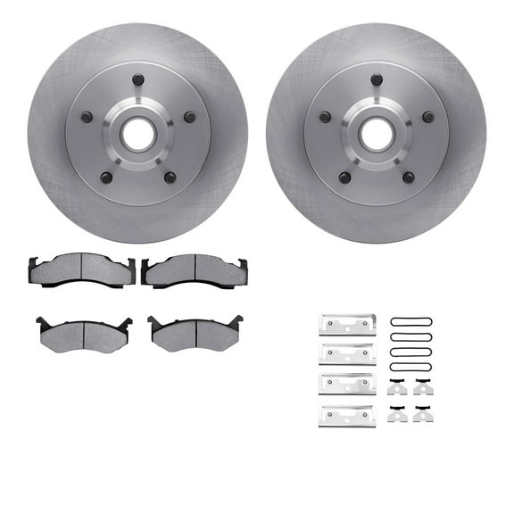 Dynamic Friction Company Front Brake Rotors with Heavy Duty Brake Pads includes Hardware 6212-40351