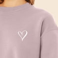 thumbnail image 5 of Dalix Heart Embroidered Fleece Relaxed Boxy Fit Long Sleeve Crewneck Sweatshirt Womens in Blush XL X-Large, 5 of 5