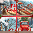 thumbnail image 5 of Decorative Design Christmas Banner with Red Car and Golden Retrievers for Holiday Celebration Winter Festive Event, 5 of 9