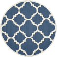 thumbnail image 1 of Safavieh Cambridge Collection CAM140G Handmade Moroccan Geometric Navy and Ivory Premium Wool Round Area Rug (10' Diameter), 1 of 3