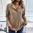 thumbnail image 7 of Ashirexll Womens Long Sleeve Tops, Shirts for Women Trendy, Ladies' Fashion Solid Color V-neck Loose and Comfortable Long Sleeve Tops, 7 of 7