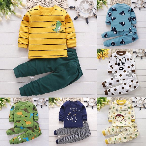 Toddler Baby Boy Outfits Long Sleeve Sweatshirt Pant Set Clothes Set For Fall Winter 6-12 Months 12-24 Months 2T 3T 4T 5T 6T 7T 2-3 Years White