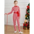 thumbnail image 3 of iiniim Girls Kids Xmas Candy Cane Striped Unitard Sequins Ruffle Jumpsuit Ballet Dance Cheer Performance Costume Size 6-16 A Red 8, 3 of 7