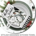 thumbnail image 6 of Winter Snowman Gnome Buffalo Plaid Check Kitchen Dish Towel, Snowflakes are Kisses from Heaven Blue Bath Bar Hand Drying Cloth, Christmas Wishes Reindeer Farmhouse Decor Home Decorations 18x26, 6 of 6