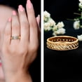 thumbnail image 3 of Rosec Jewels Designer Lab Grown Diamond Wedding Band with Twisted Rope - EF-VS Quality Certified - With Jewelry Box, 18K Yellow Gold, US 6.50, 3 of 6