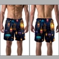 thumbnail image 3 of luoweisi Men's Beach Shorts Quick Dry Swim Trunks with Mesh Lining Retro Lantern S, 3 of 5