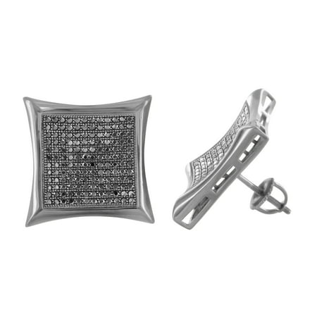 Black Diamond Express Ice Screw - Black Kite Shape Earrings Screw Back Black Lab Diamonds Iced Out Sterling 925 Silver Custom