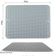 thumbnail image 2 of Silicone Dish Drying Mat for Kitchen Counter, Dish Drying Pad, Non-Slip Drain Pad with Built-in Drain, Heat Resistant Stone Drying Mat, 2 of 6